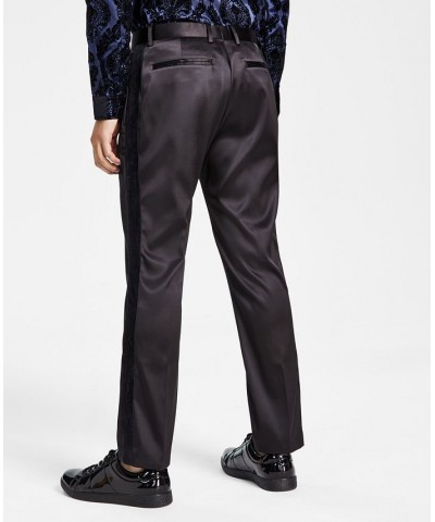 Men's Slim-Fit Side Stripe Dress Pants Black $17.90 Pants