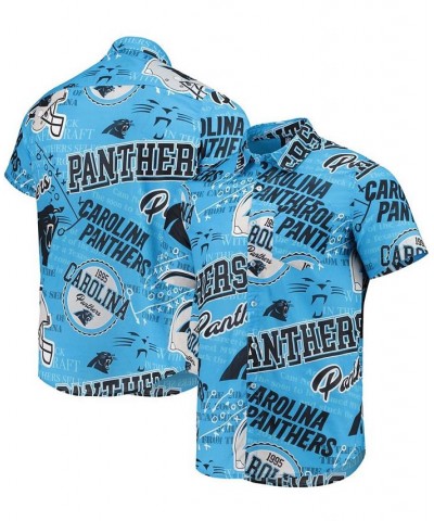 Men's Blue Carolina Panthers Thematic Button-Up Shirt $29.93 Shirts