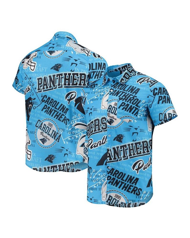 Men's Blue Carolina Panthers Thematic Button-Up Shirt $29.93 Shirts