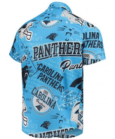 Men's Blue Carolina Panthers Thematic Button-Up Shirt $29.93 Shirts