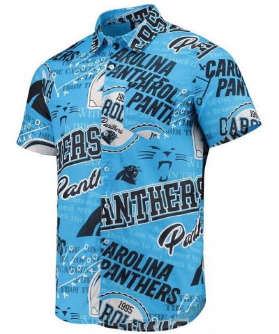 Men's Blue Carolina Panthers Thematic Button-Up Shirt $29.93 Shirts