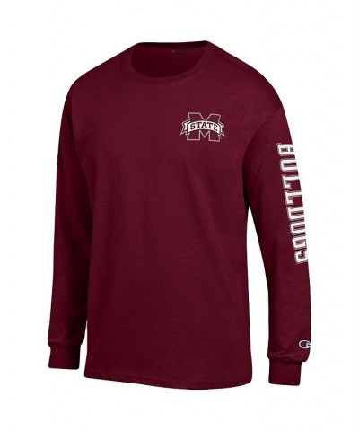 Men's Maroon Mississippi State Bulldogs Team Stack Long Sleeve T-shirt $21.50 T-Shirts