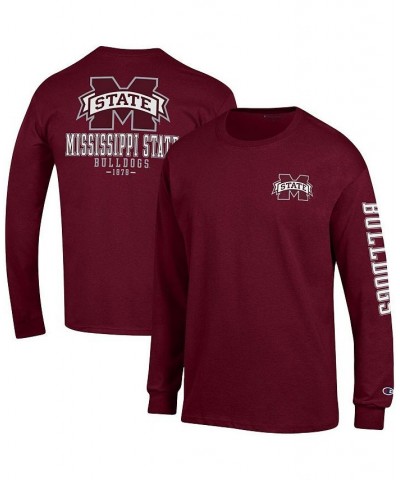 Men's Maroon Mississippi State Bulldogs Team Stack Long Sleeve T-shirt $21.50 T-Shirts