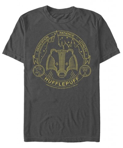 Men's Hufflepuff Symbol Short Sleeve Crew T-shirt Gray $14.00 T-Shirts