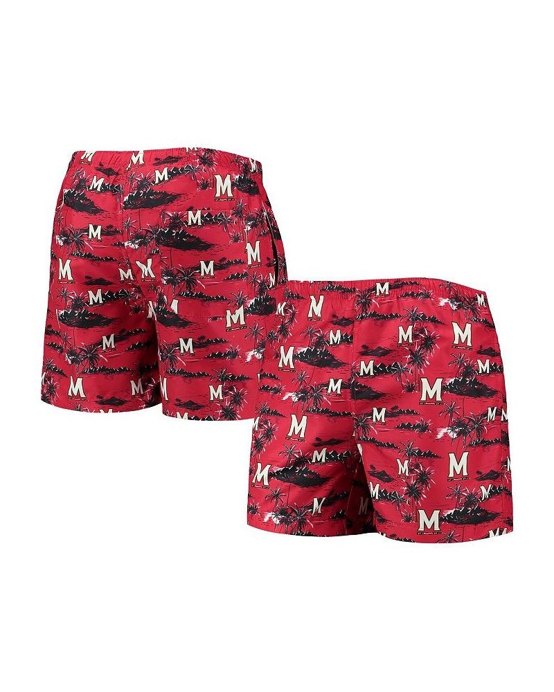 Men's Red Maryland Terrapins Island Palm Swim Trunks $23.50 Swimsuits