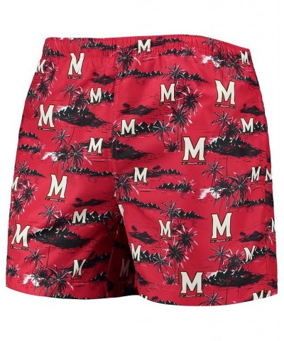 Men's Red Maryland Terrapins Island Palm Swim Trunks $23.50 Swimsuits