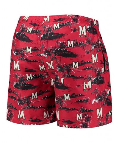 Men's Red Maryland Terrapins Island Palm Swim Trunks $23.50 Swimsuits