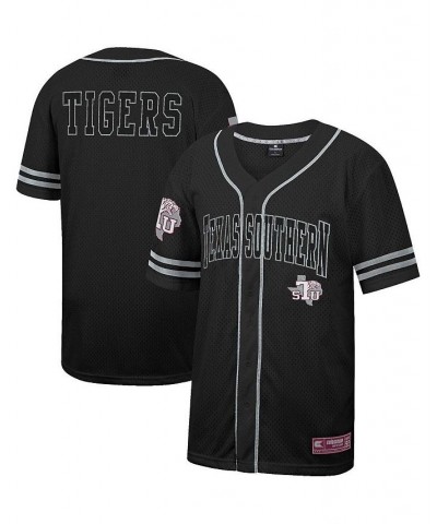 Men's Black Texas Southern Tigers Free Spirited Mesh Button-Up Baseball Jersey $36.75 Jersey