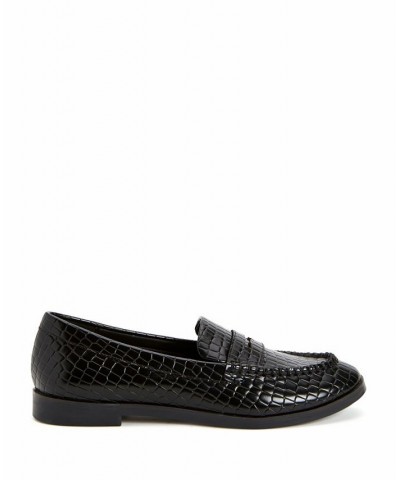 Women's The Geli Round Toe Loafer Flats Black $47.52 Shoes