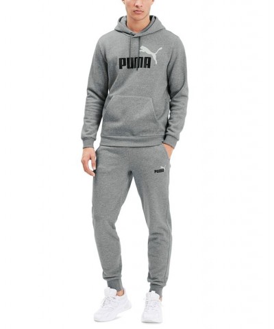 Men's Embroidered Logo Fleece Jogger Sweatpants Dark Grey Heather $27.08 Pants