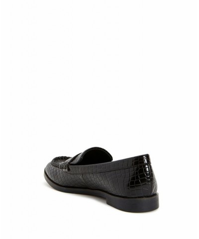 Women's The Geli Round Toe Loafer Flats Black $47.52 Shoes