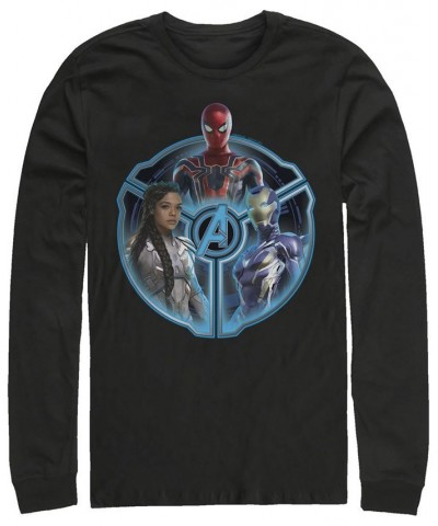 Marvel Men's Avengers Endgame Triple Hero Wheel, Long Sleeve T-shirt Black $20.79 T-Shirts