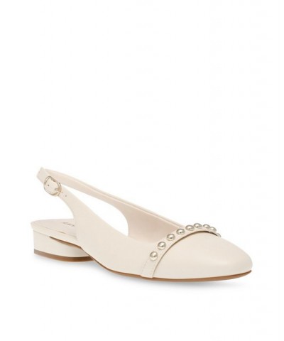 Women's Carra Embellished Flats White $45.54 Shoes