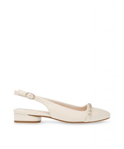 Women's Carra Embellished Flats White $45.54 Shoes