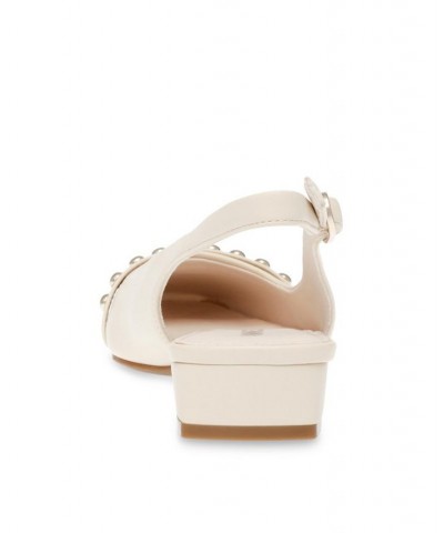 Women's Carra Embellished Flats White $45.54 Shoes