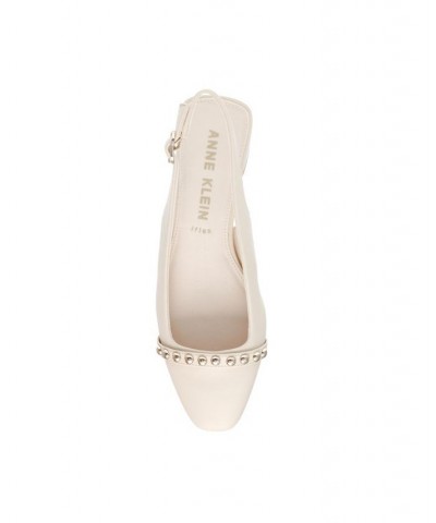 Women's Carra Embellished Flats White $45.54 Shoes