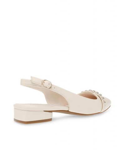 Women's Carra Embellished Flats White $45.54 Shoes