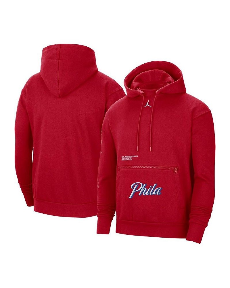 Men's Brand Red Philadelphia 76ers Courtside Statement Edition Pullover Hoodie $38.00 Sweatshirt