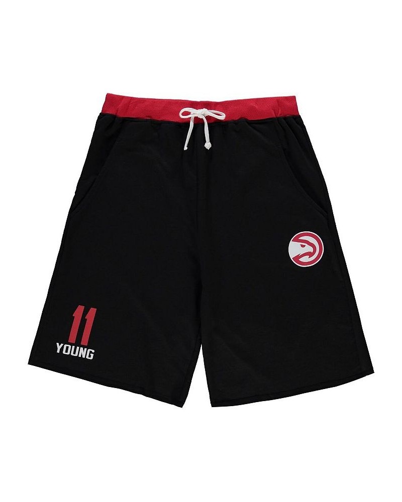 Men's Trae Young Black Atlanta Hawks Big and Tall French Terry Name and Number Shorts $26.99 Shorts