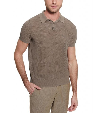 Men's Lenny Embroidered Logo Short-Sleeve Polo Shirt Brown $48.06 Polo Shirts