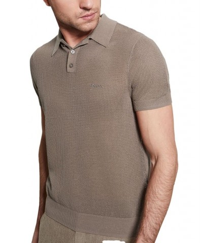 Men's Lenny Embroidered Logo Short-Sleeve Polo Shirt Brown $48.06 Polo Shirts