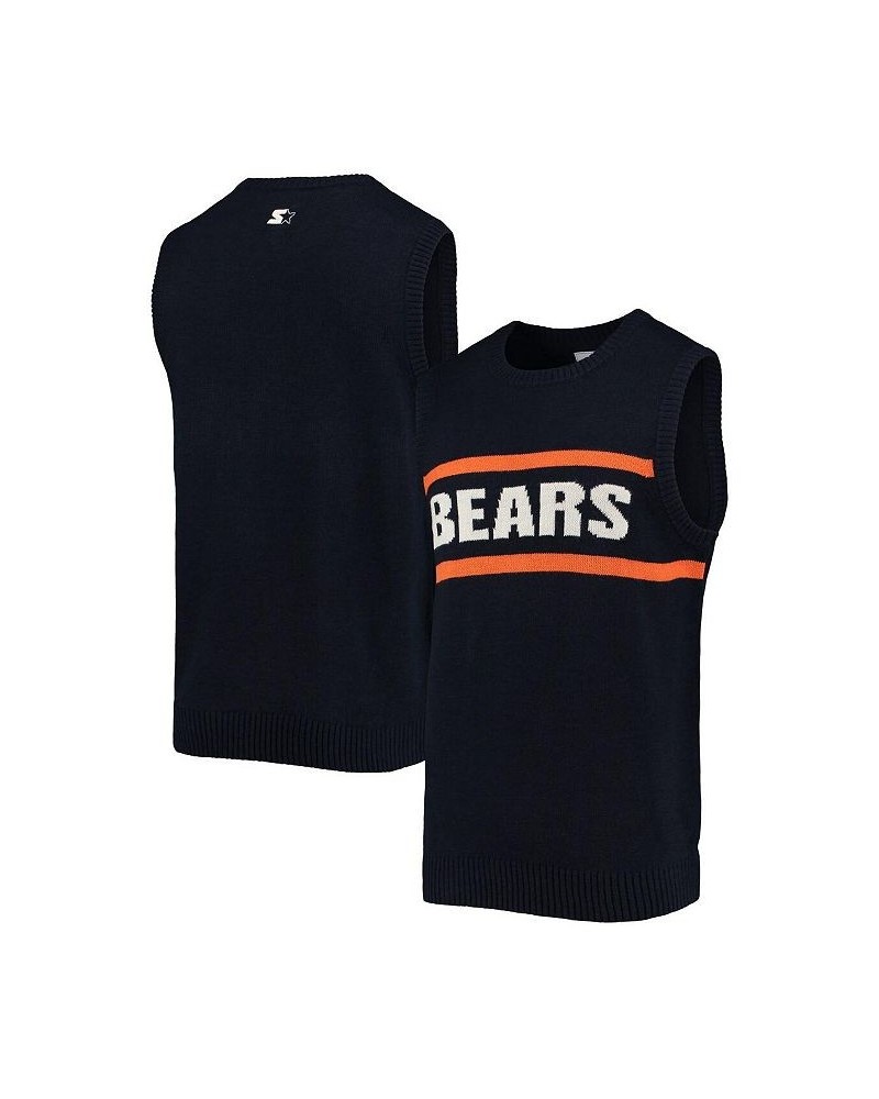 Men's Navy, Orange Chicago Bears Player Sweater Vest $44.19 Sweaters