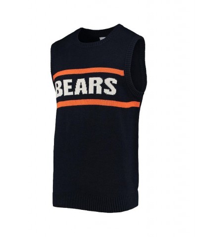 Men's Navy, Orange Chicago Bears Player Sweater Vest $44.19 Sweaters