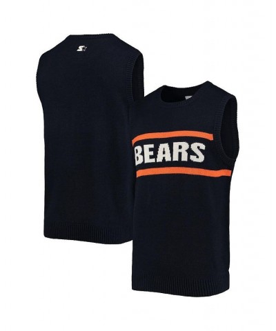 Men's Navy, Orange Chicago Bears Player Sweater Vest $44.19 Sweaters