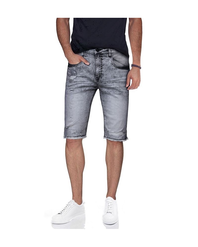 X-Ray Men's Distressed Frayed Denim Shorts Black $31.96 Shorts