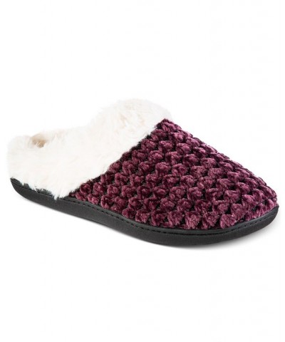 Women's Popcorn Chenille Hoodback Slippers Purple $11.44 Shoes