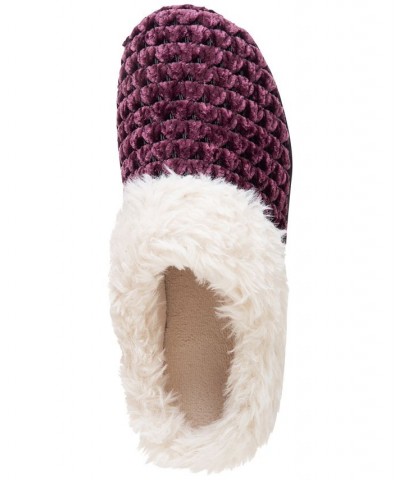 Women's Popcorn Chenille Hoodback Slippers Purple $11.44 Shoes