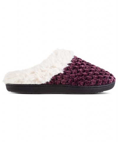 Women's Popcorn Chenille Hoodback Slippers Purple $11.44 Shoes