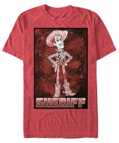 Disney Pixar Men's Up Sheriff Woody Galaxy Short Sleeve T-Shirt Red $16.45 T-Shirts