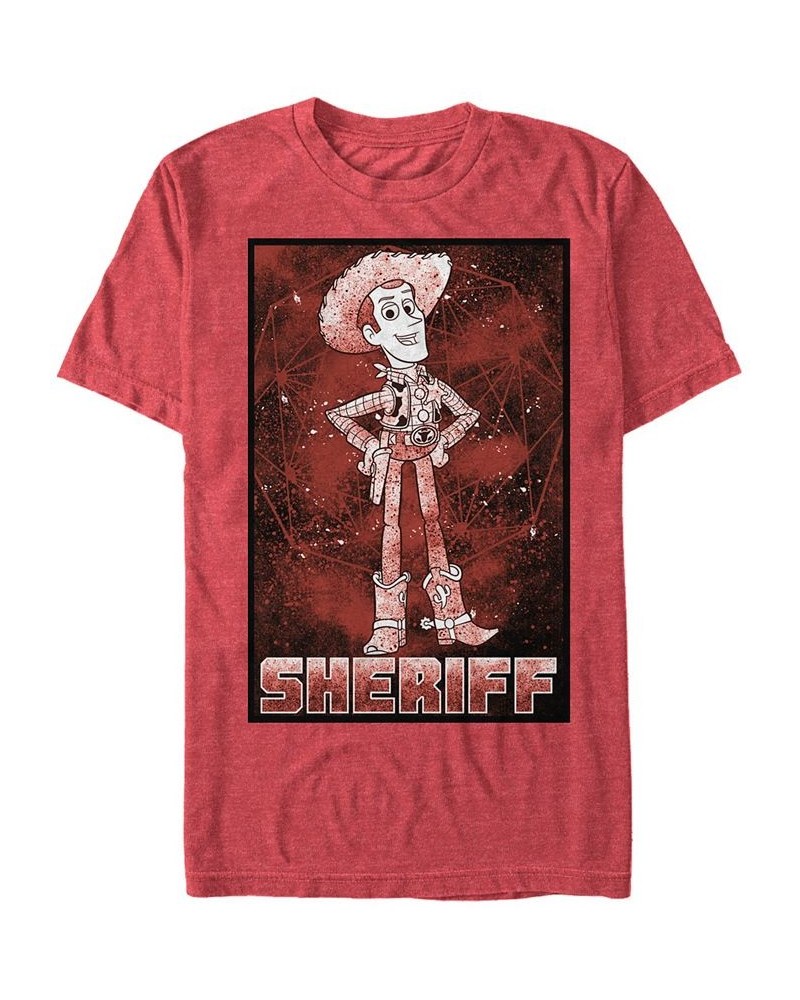 Disney Pixar Men's Up Sheriff Woody Galaxy Short Sleeve T-Shirt Red $16.45 T-Shirts