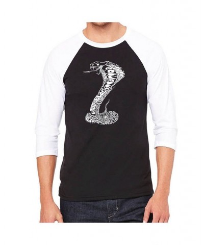 Types of Snakes Men's Raglan Word Art T-shirt Black $18.90 T-Shirts