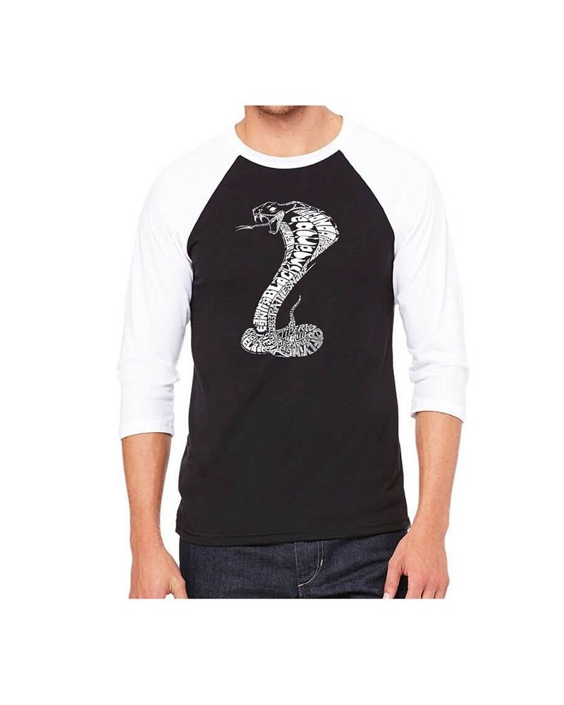 Types of Snakes Men's Raglan Word Art T-shirt Black $18.90 T-Shirts