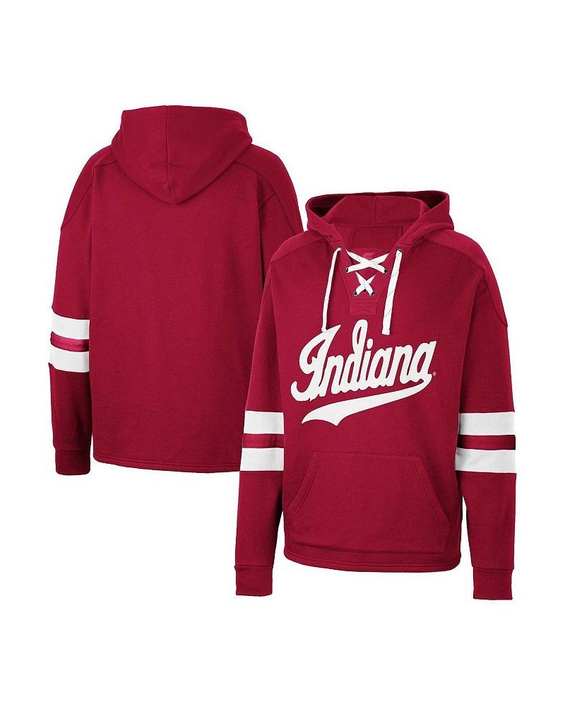 Men's Crimson Indiana Hoosiers Lace-Up 4.0 Pullover Hoodie $38.99 Sweatshirt