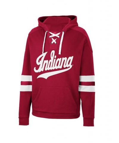 Men's Crimson Indiana Hoosiers Lace-Up 4.0 Pullover Hoodie $38.99 Sweatshirt