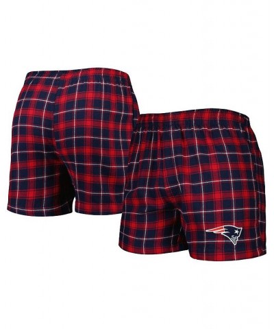 Men's Navy and Red New England Patriots Ledger Flannel Boxers $20.64 Underwear