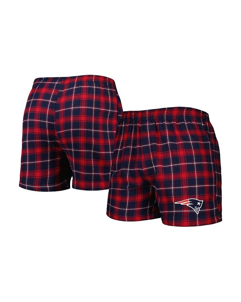 Men's Navy and Red New England Patriots Ledger Flannel Boxers $20.64 Underwear