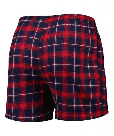 Men's Navy and Red New England Patriots Ledger Flannel Boxers $20.64 Underwear