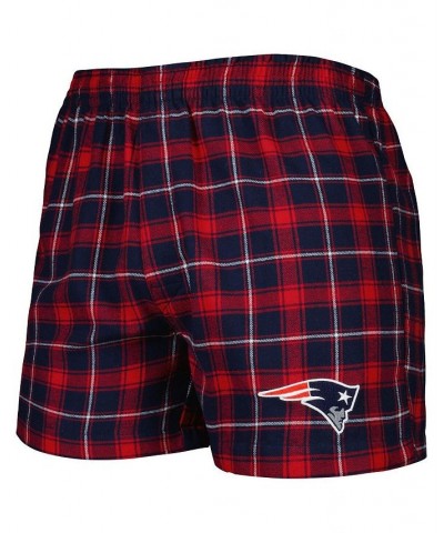 Men's Navy and Red New England Patriots Ledger Flannel Boxers $20.64 Underwear