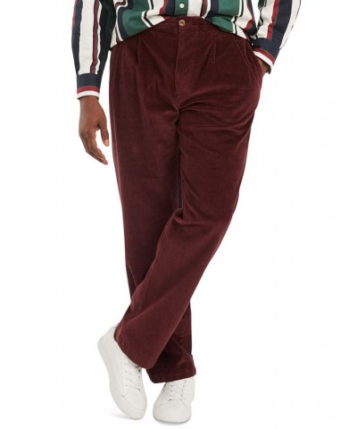 Men's Double Pleat Corduroy Pants Red $21.70 Pants