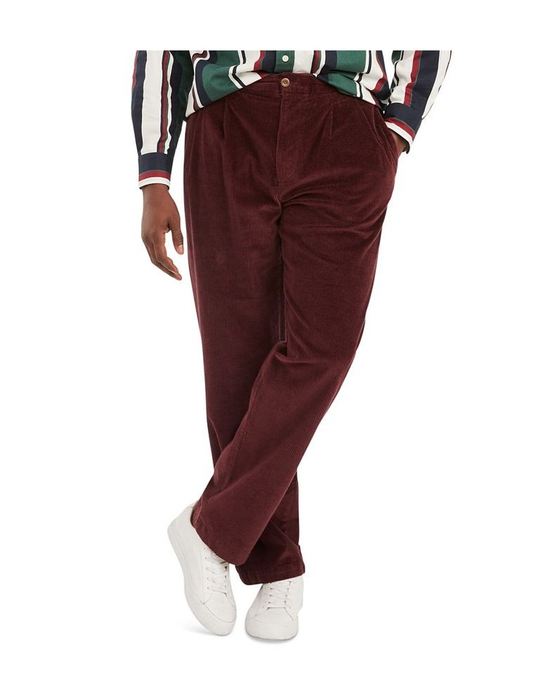 Men's Double Pleat Corduroy Pants Red $21.70 Pants