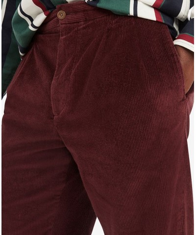 Men's Double Pleat Corduroy Pants Red $21.70 Pants