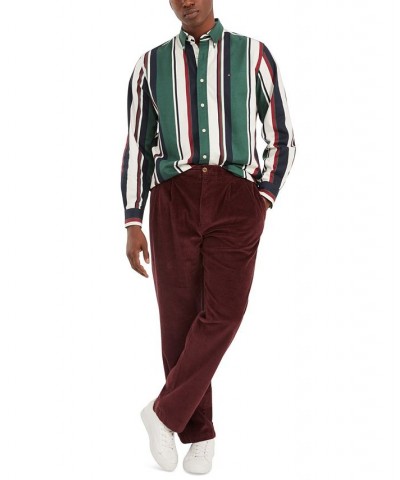 Men's Double Pleat Corduroy Pants Red $21.70 Pants