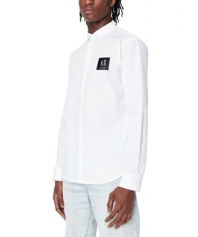 Basics by Armani Men's Logo Long-Sleeve Shirt White $42.00 Shirts