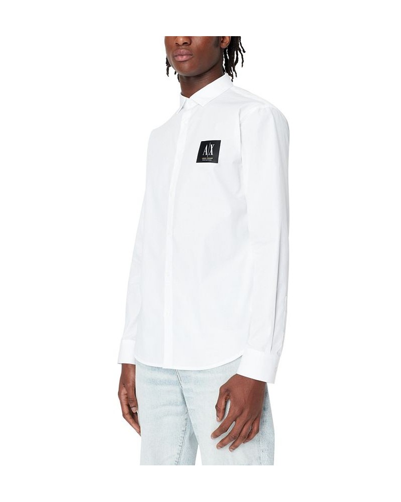 Basics by Armani Men's Logo Long-Sleeve Shirt White $42.00 Shirts