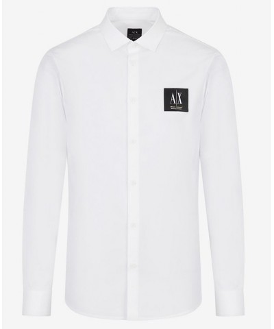 Basics by Armani Men's Logo Long-Sleeve Shirt White $42.00 Shirts