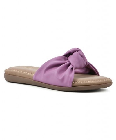 Women's Fanciful Slide Comfort Sandal Purple $24.19 Shoes